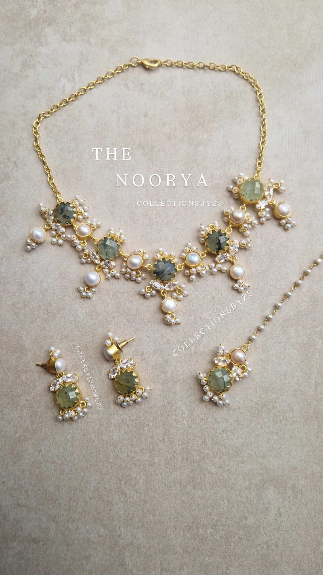 NOORYA-  * Premium* Small yet Beautiful Elegant Premium Indian Jewellery Set -