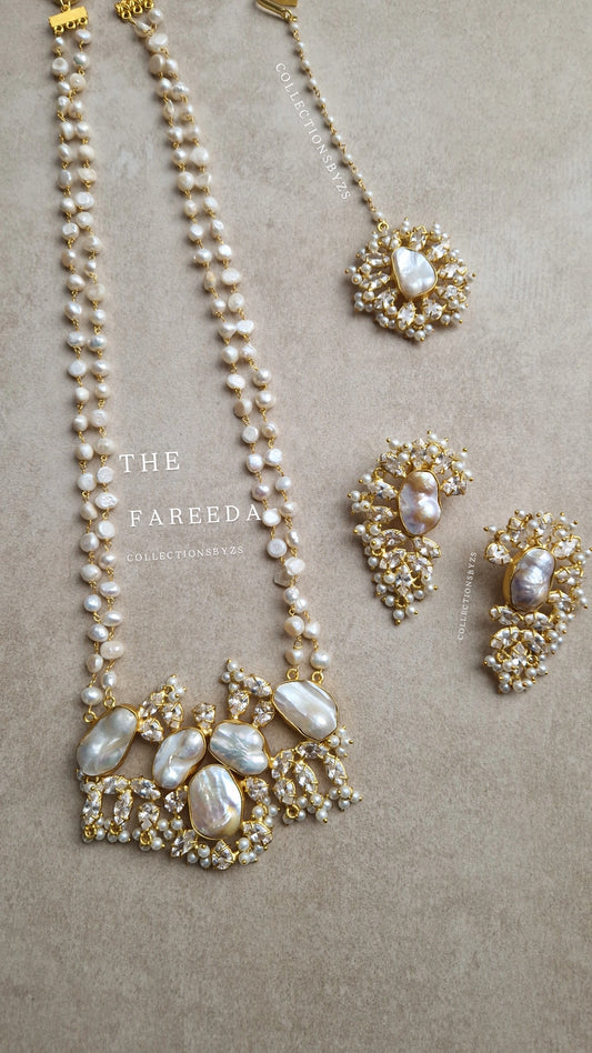 FAREEDA- *Premium*  Timeless, Beautiful Mother of Pearl Mala Set