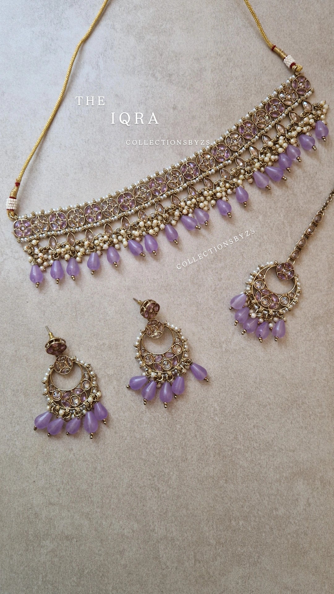 IQRA - Beautiful Reverse AD Choker Set - LILAC