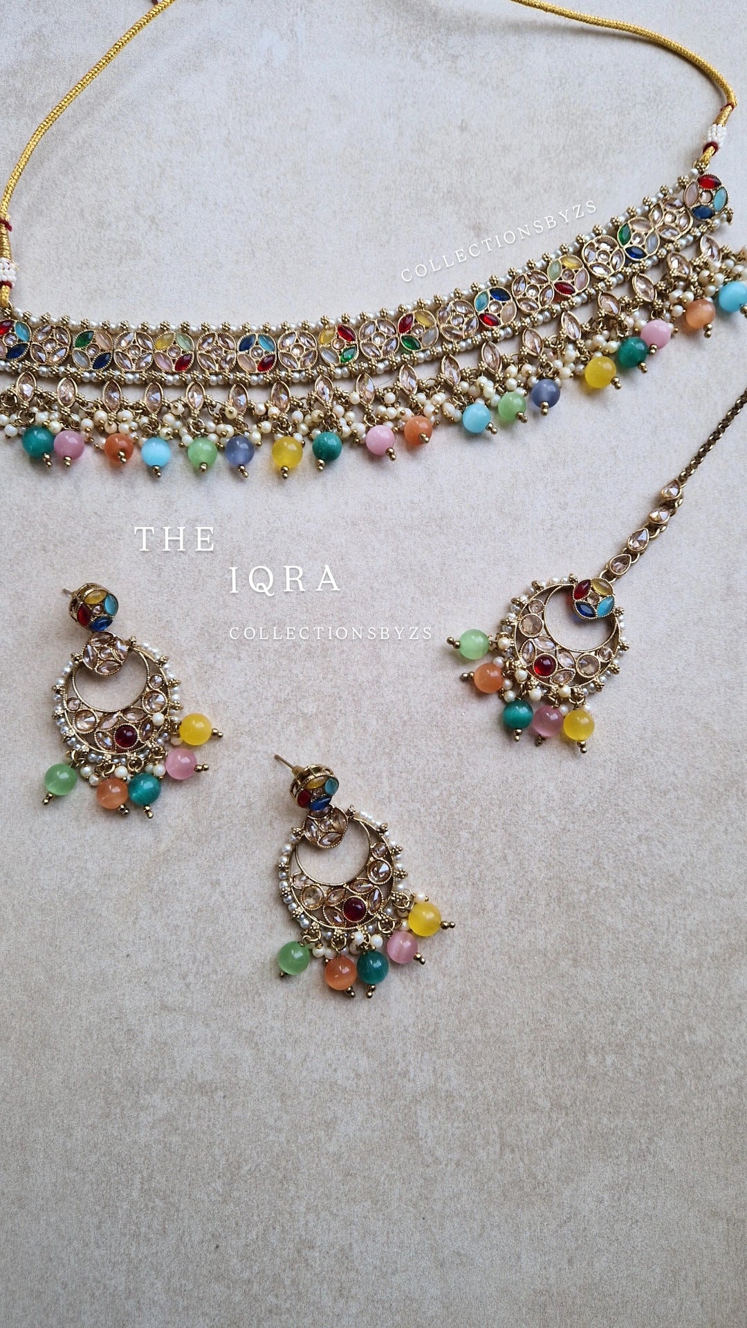 IQRA - Beautiful Reverse AD Choker Set - MULTICOLOURED