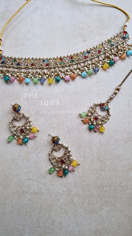 IQRA - Beautiful Reverse AD Choker Set - MULTICOLOURED