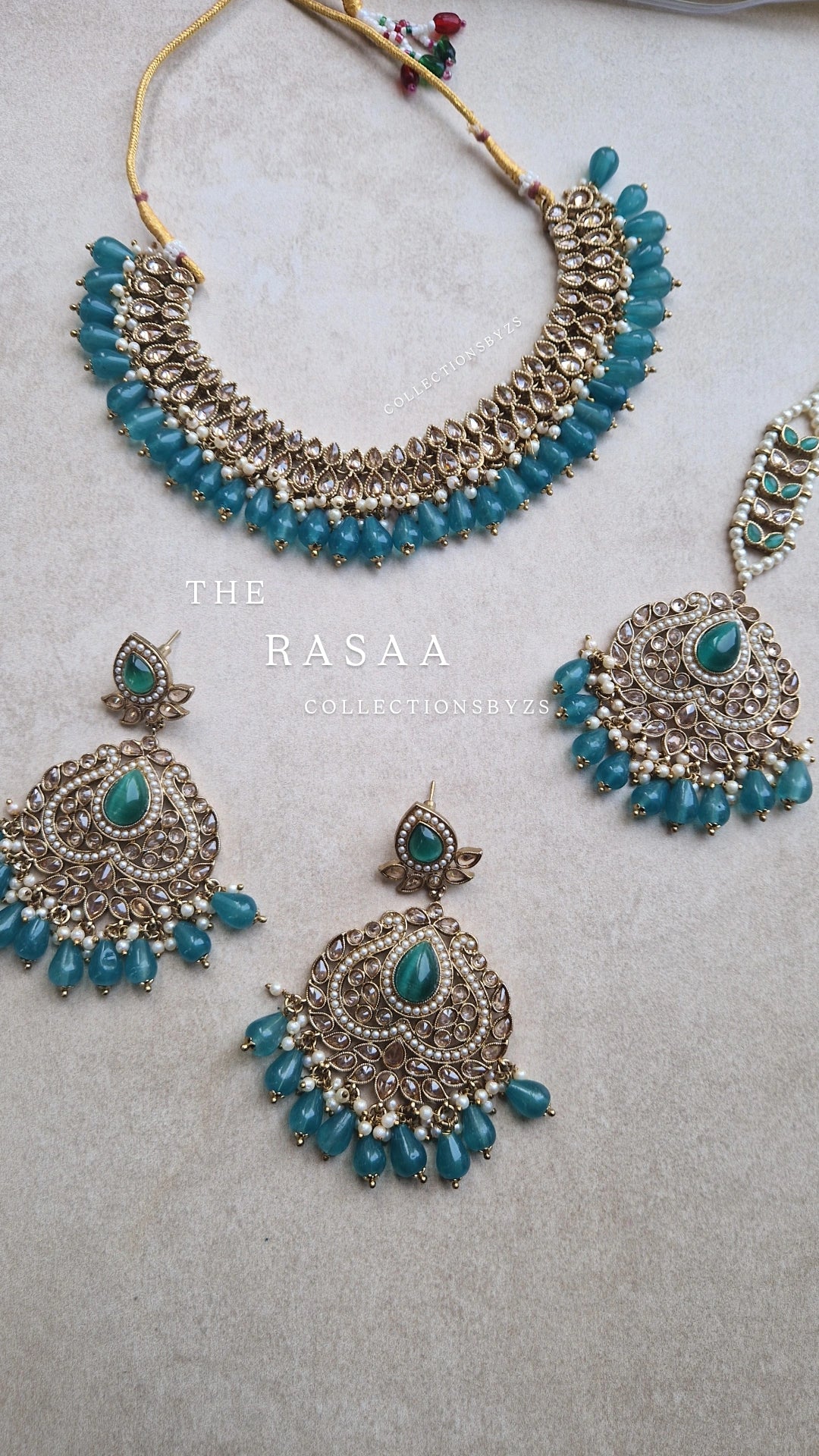 RASAA - Indian Reverse AD Party Set- TURQUOISE