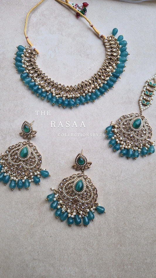RASAA - Indian Reverse AD Party Set- TURQUOISE