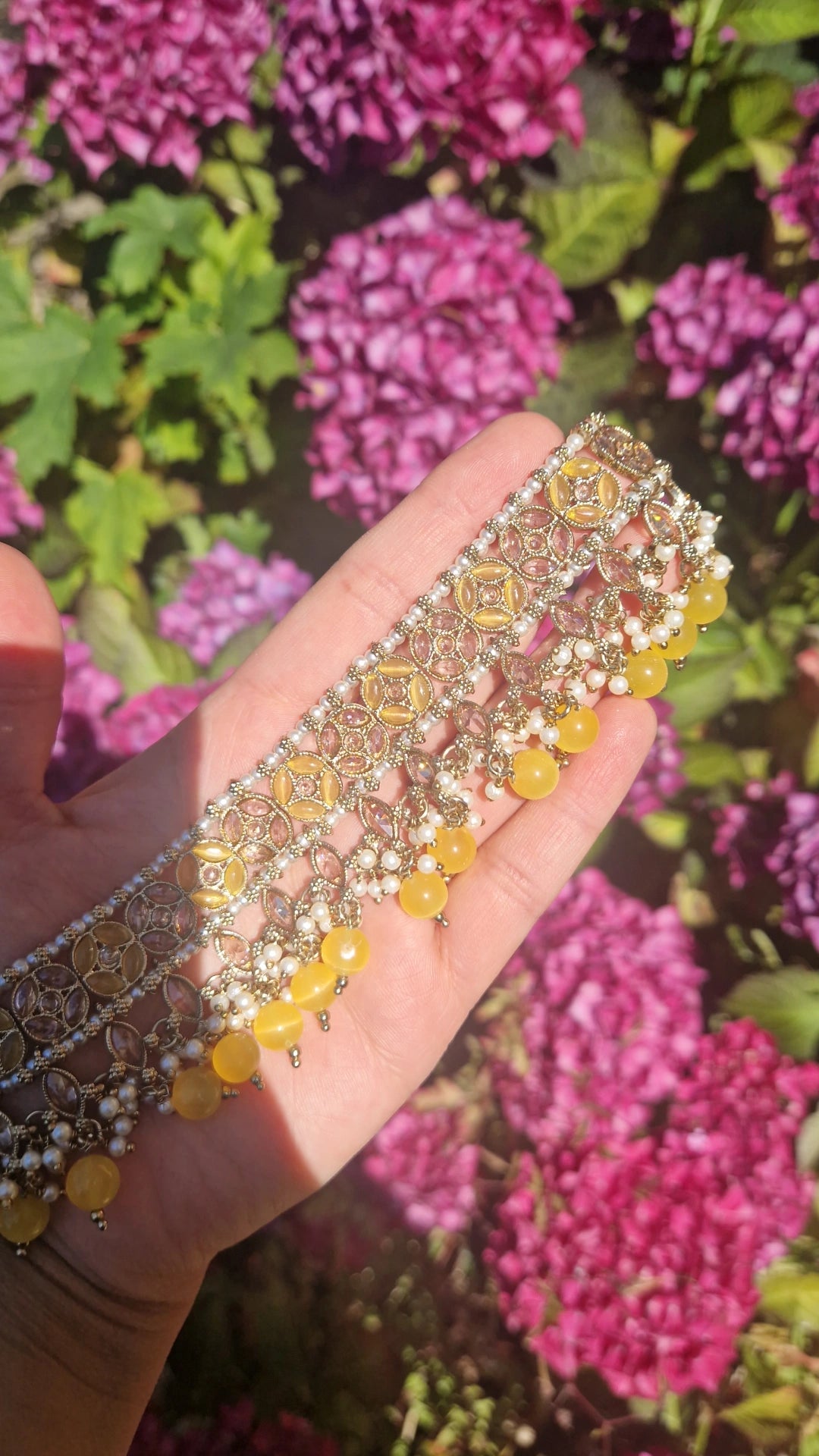 IQRA - Beautiful Reverse AD Choker Set - YELLOW
