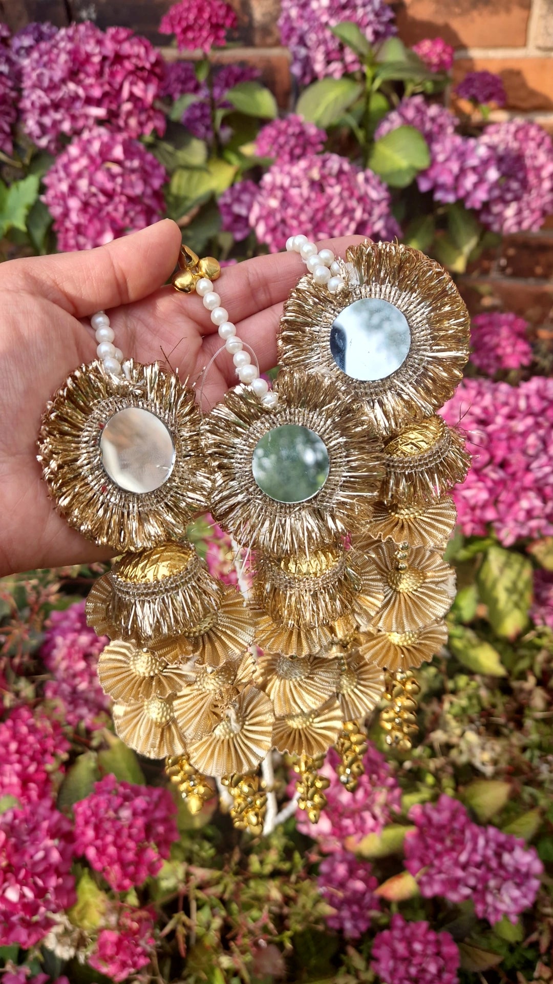 Very Long Paranda- Pearls & Mirrors - Kashmiri Style ** Introductory offer*