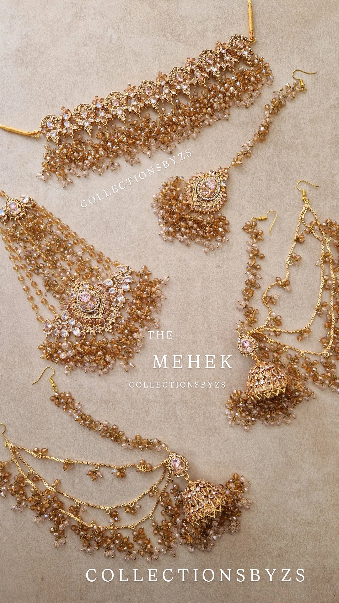 MEHEK- Pakistani Choker Set - Pink and Gold * LAUNCH OFFER*