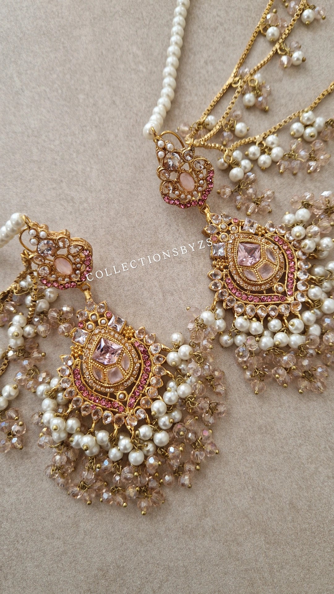 AHKIMA - Beautiful Pakistani pink Pearl inspired set - Bridal/Semi Bridal or Party