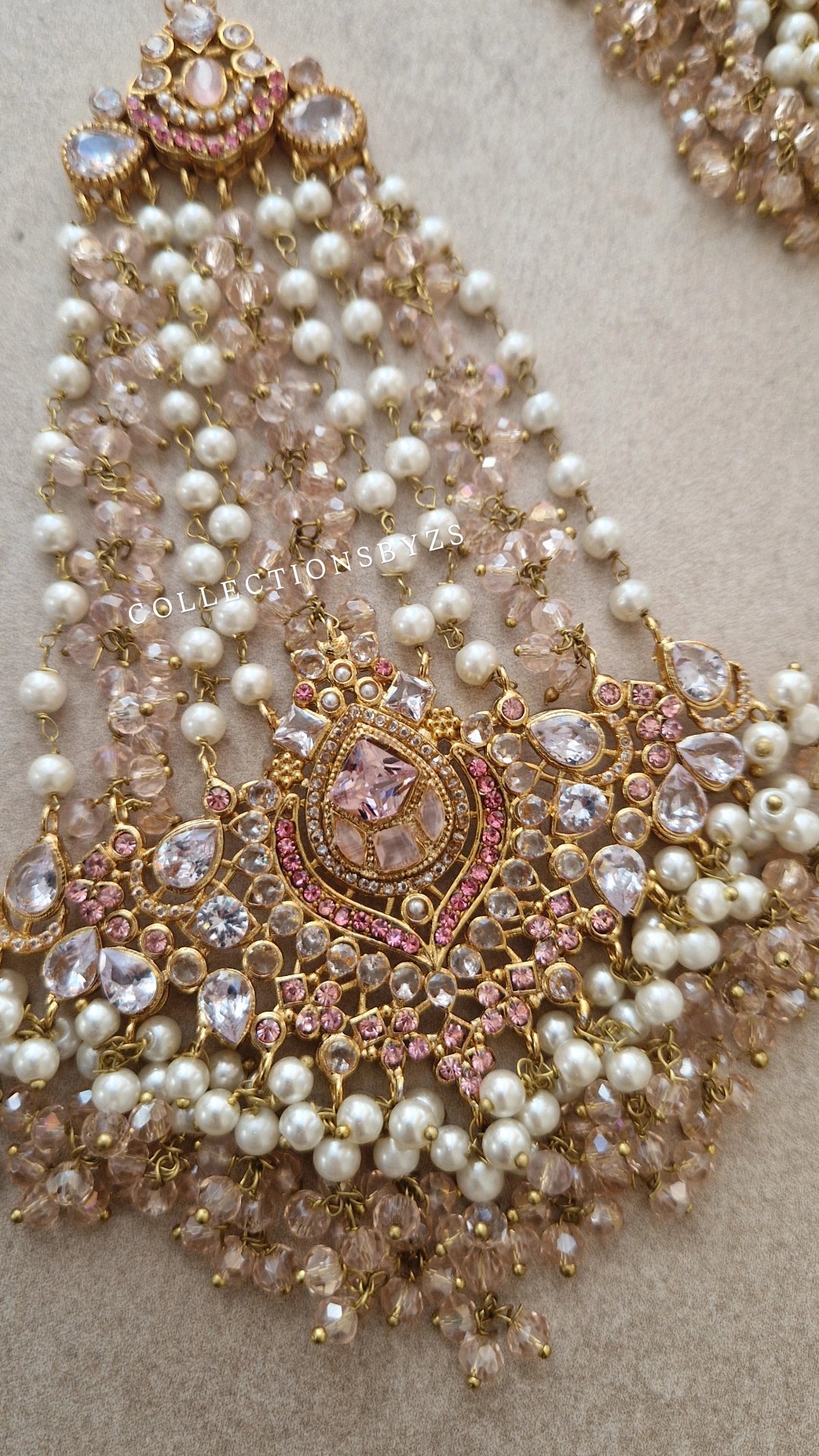 AHKIMA - Beautiful Pakistani pink Pearl inspired set - Bridal/Semi Bridal or Party