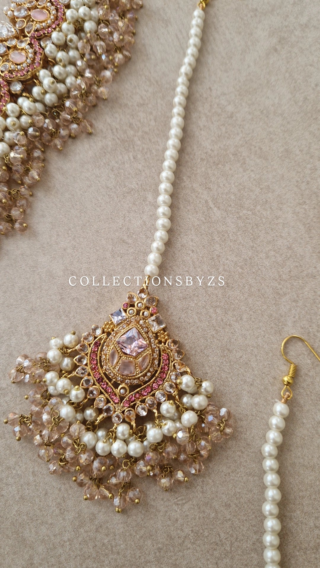 AHKIMA - Beautiful Pakistani pink Pearl inspired set - Bridal/Semi Bridal or Party
