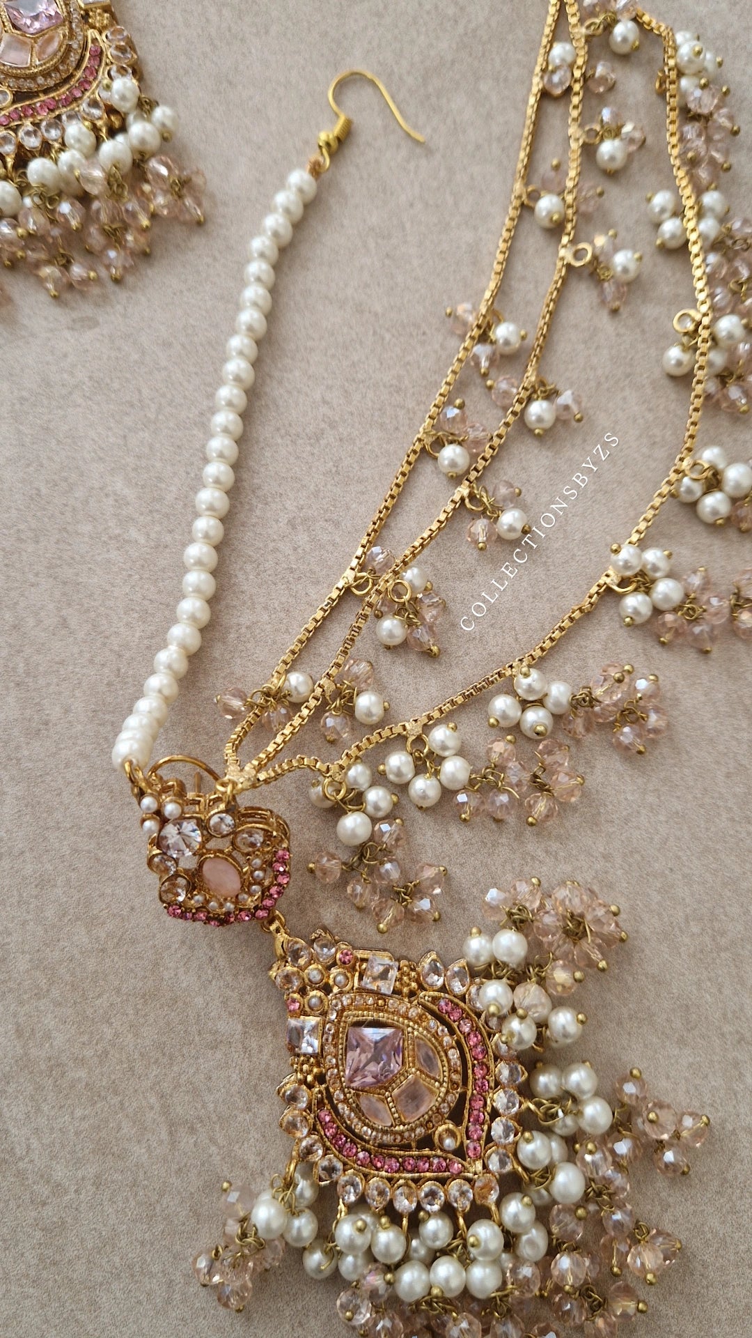 AHKIMA - Beautiful Pakistani pink Pearl inspired set - Bridal/Semi Bridal or Party