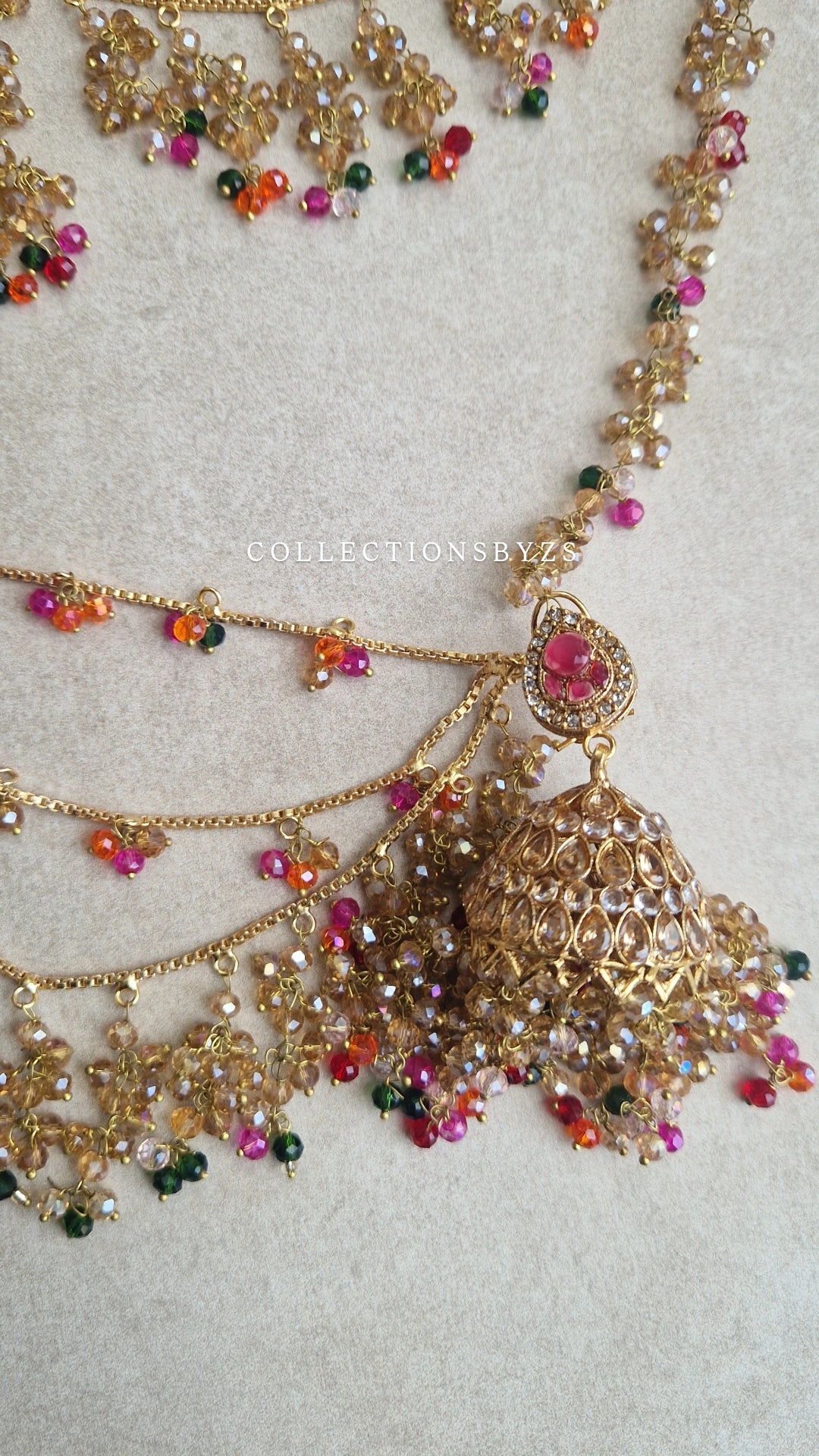 ZAIRAH  -  Pakistani Jhumka with Sahara's and Tikka Set - Multicoloured