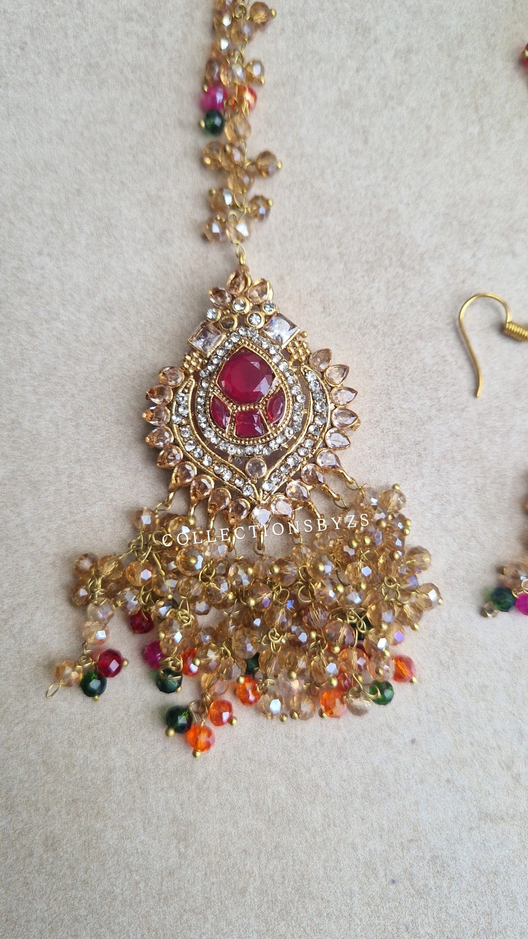 ZAIRAH  -  Pakistani Jhumka with Sahara's and Tikka Set - Multicoloured