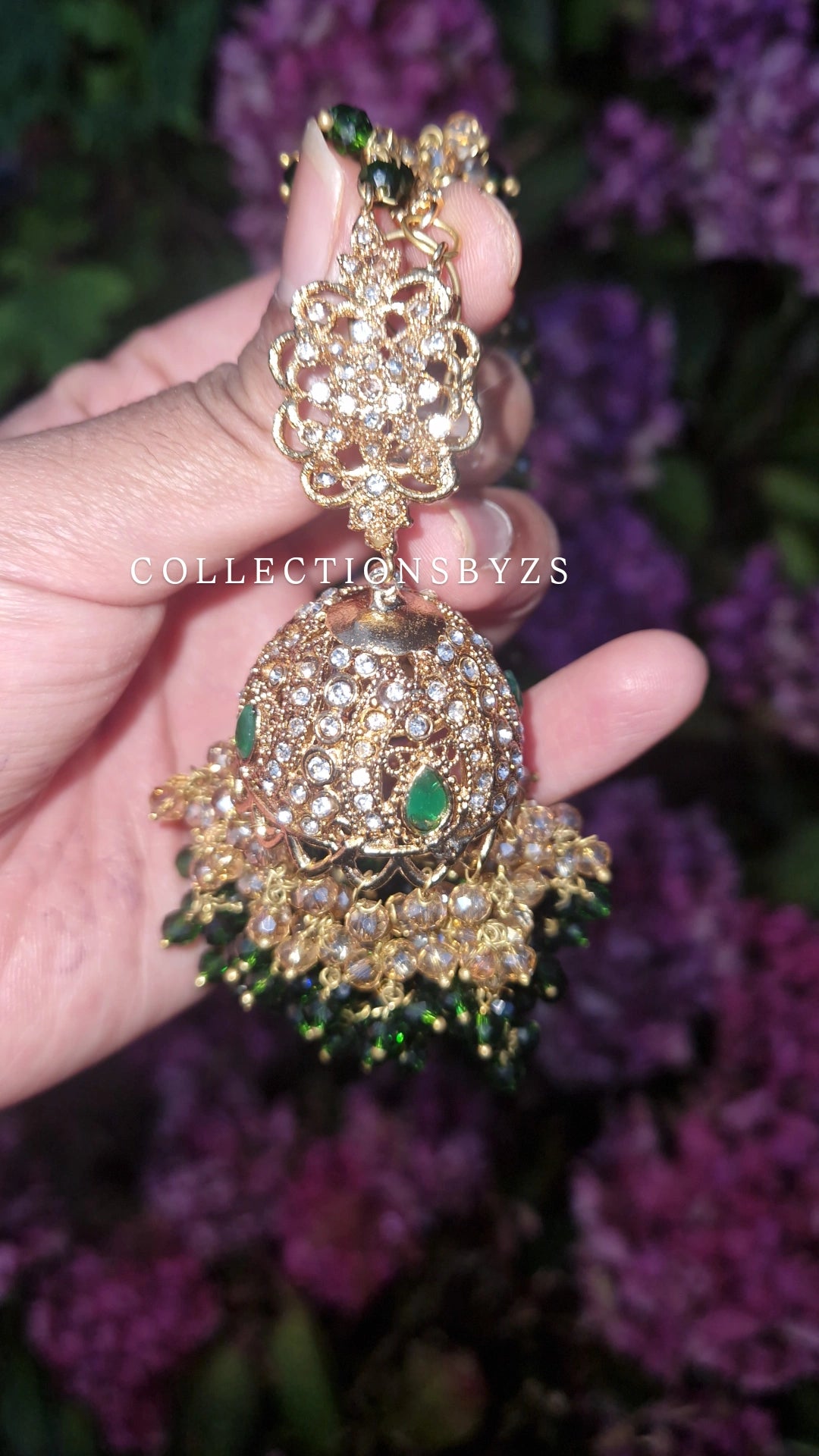 RAMA- Beautiful Pakistani Jhumka with Sahara's & Earring Set - Green