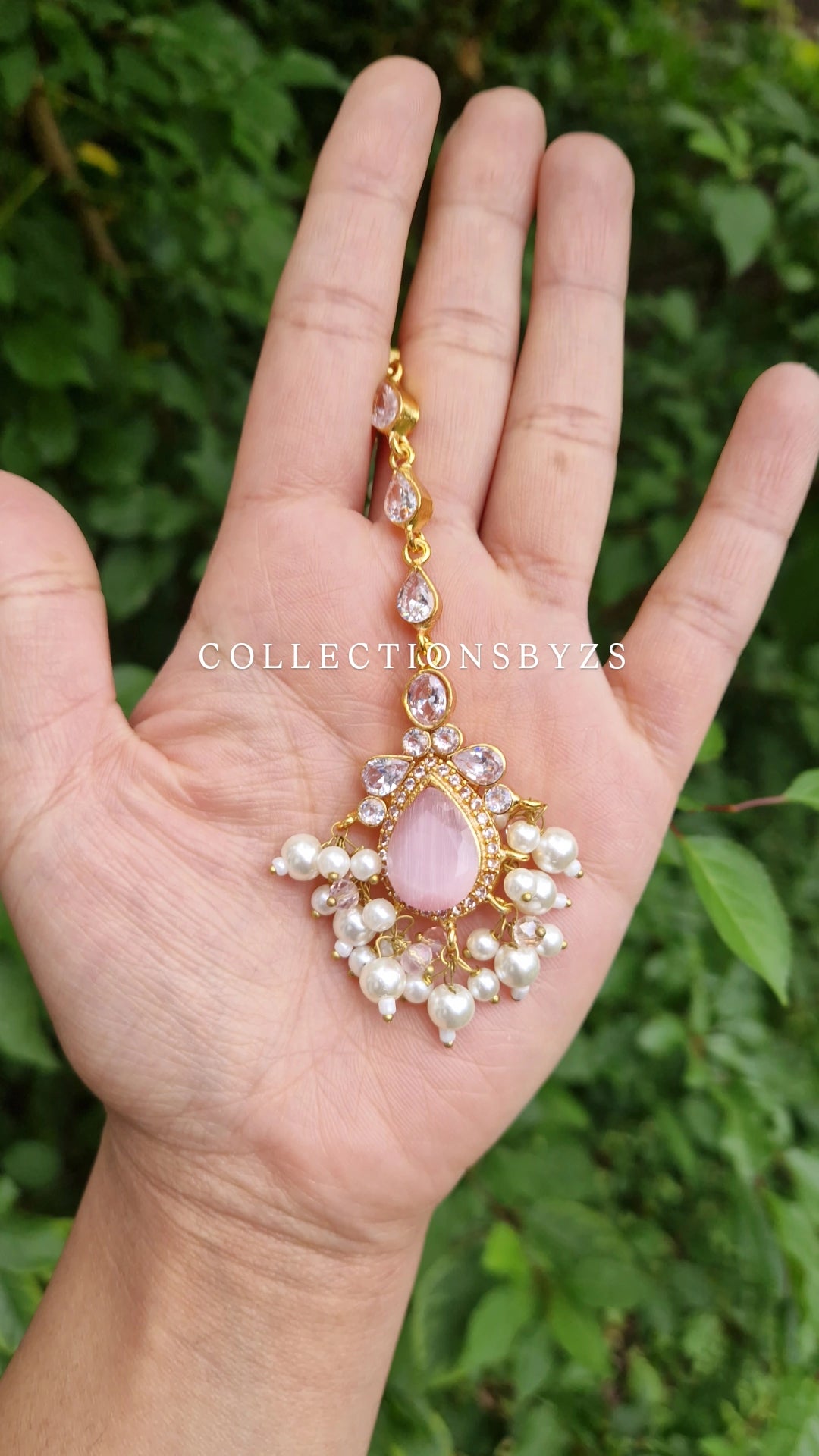 MYRA - Beautiful Pakistani Pearl inspired set - PINK & PEARL with Saharas.