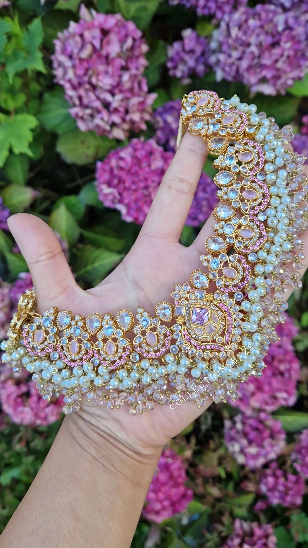 AHKIMA - Beautiful Pakistani pink Pearl inspired set - Bridal/Semi Bridal or Party