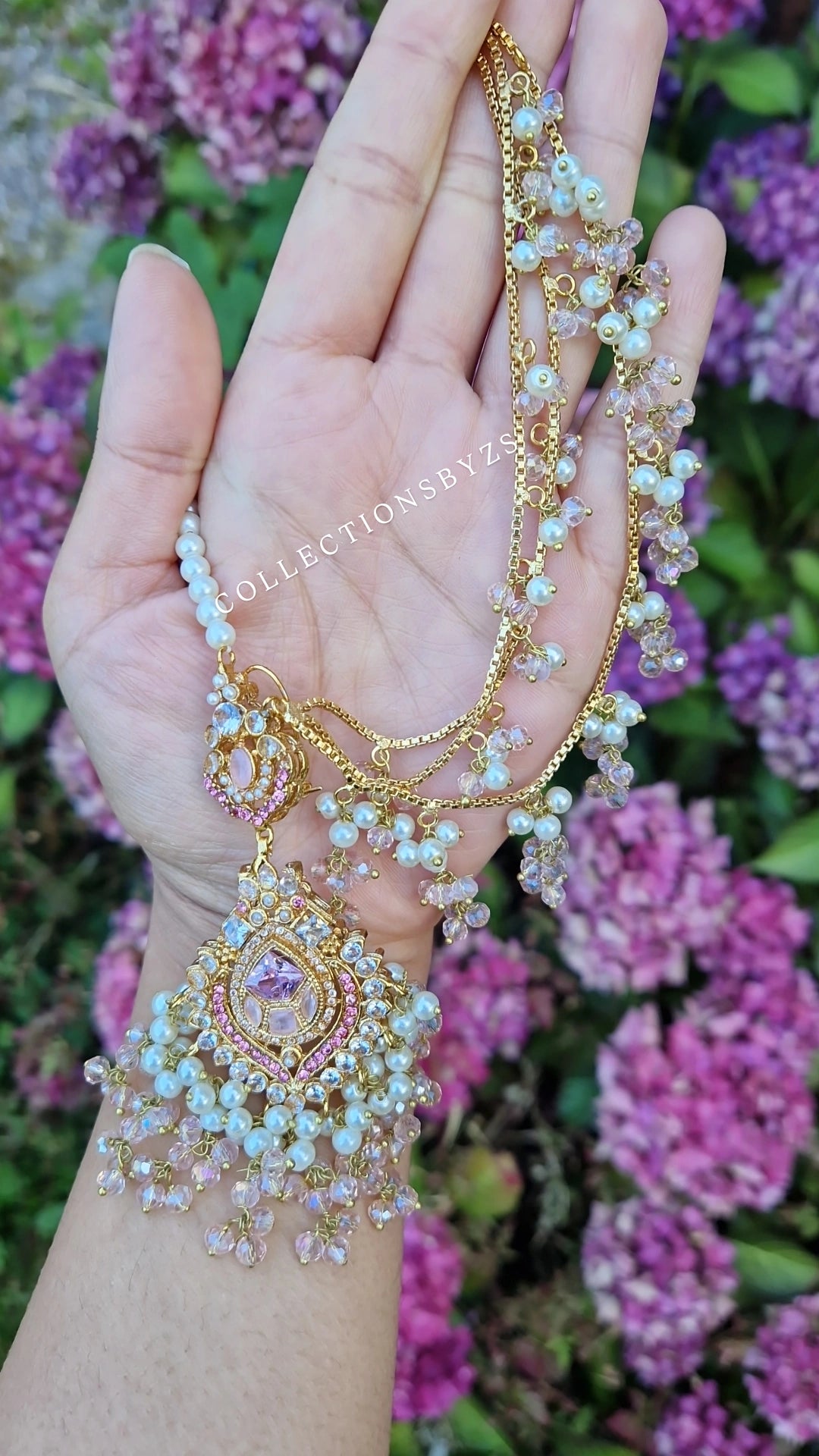 AHKIMA - Beautiful Pakistani pink Pearl inspired set - Bridal/Semi Bridal or Party