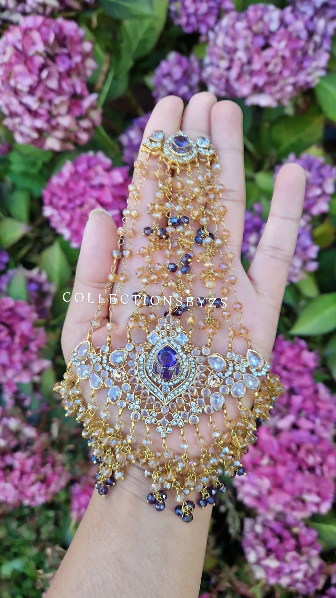 ZAIRAH  - 3 piece Pakistani  Jhumar, Jhumka with Sahara's and Tikka Set -  Purple