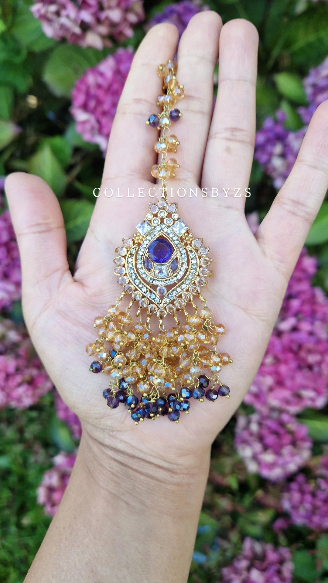 ZAIRAH  - 3 piece Pakistani  Jhumar, Jhumka with Sahara's and Tikka Set -  Purple