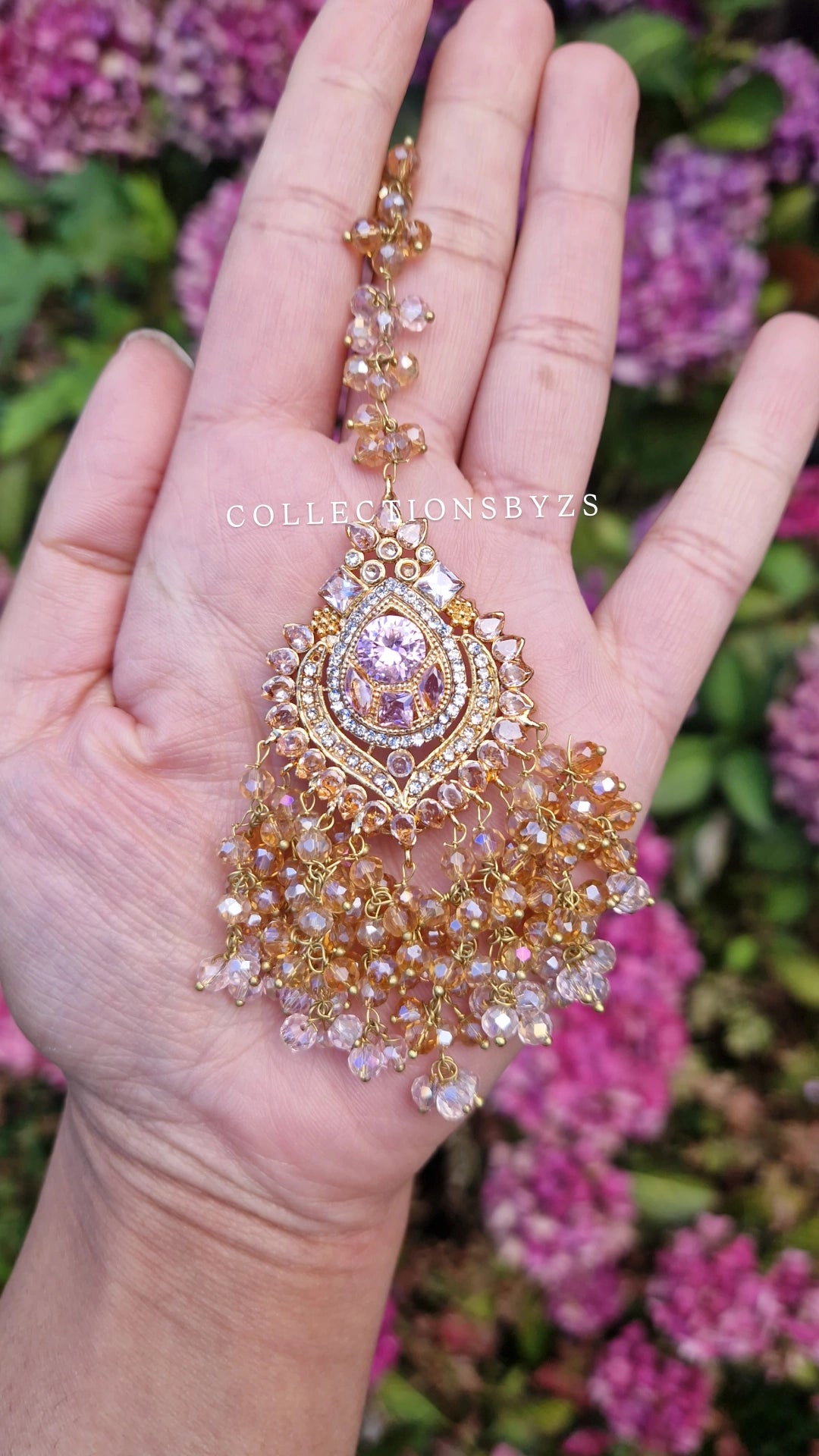 MEHEK- Pakistani Choker Set - Pink and Gold * LAUNCH OFFER*