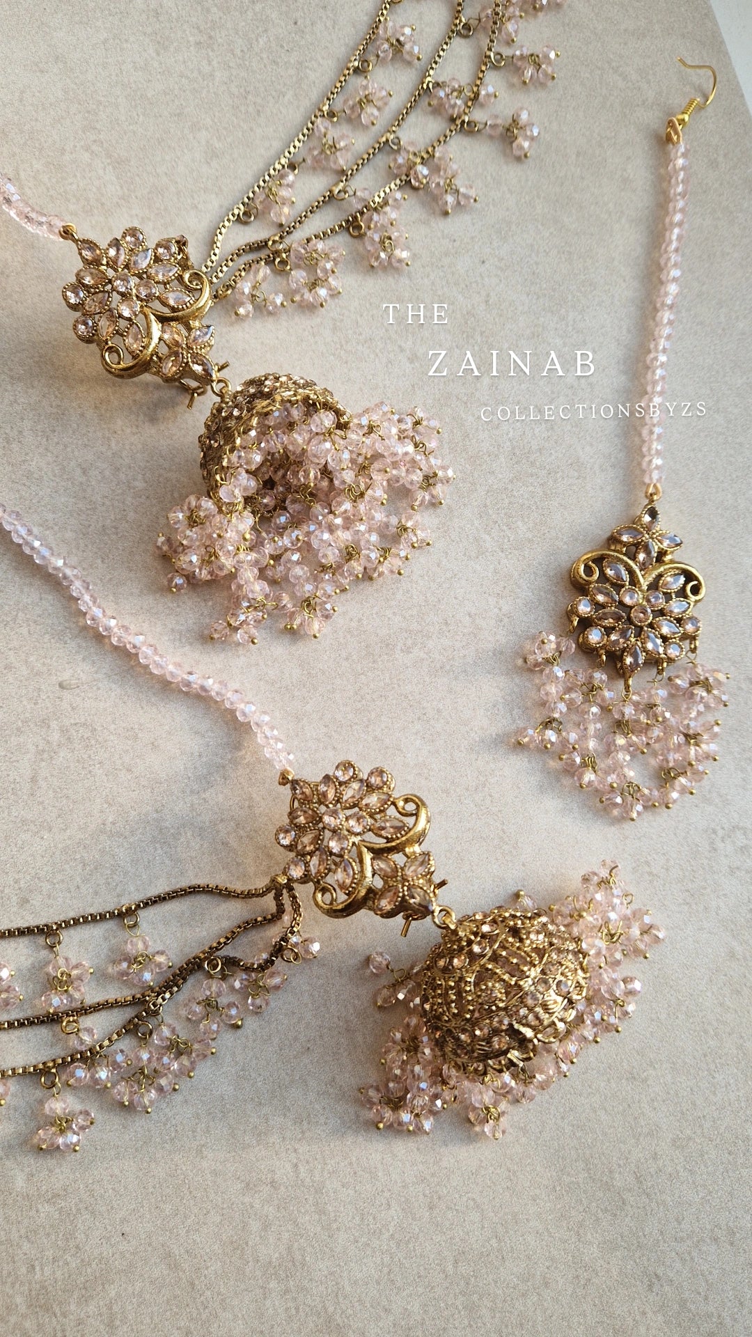 ZAINAB - Stunning Antique Pakistani Earrings & Tikka Set