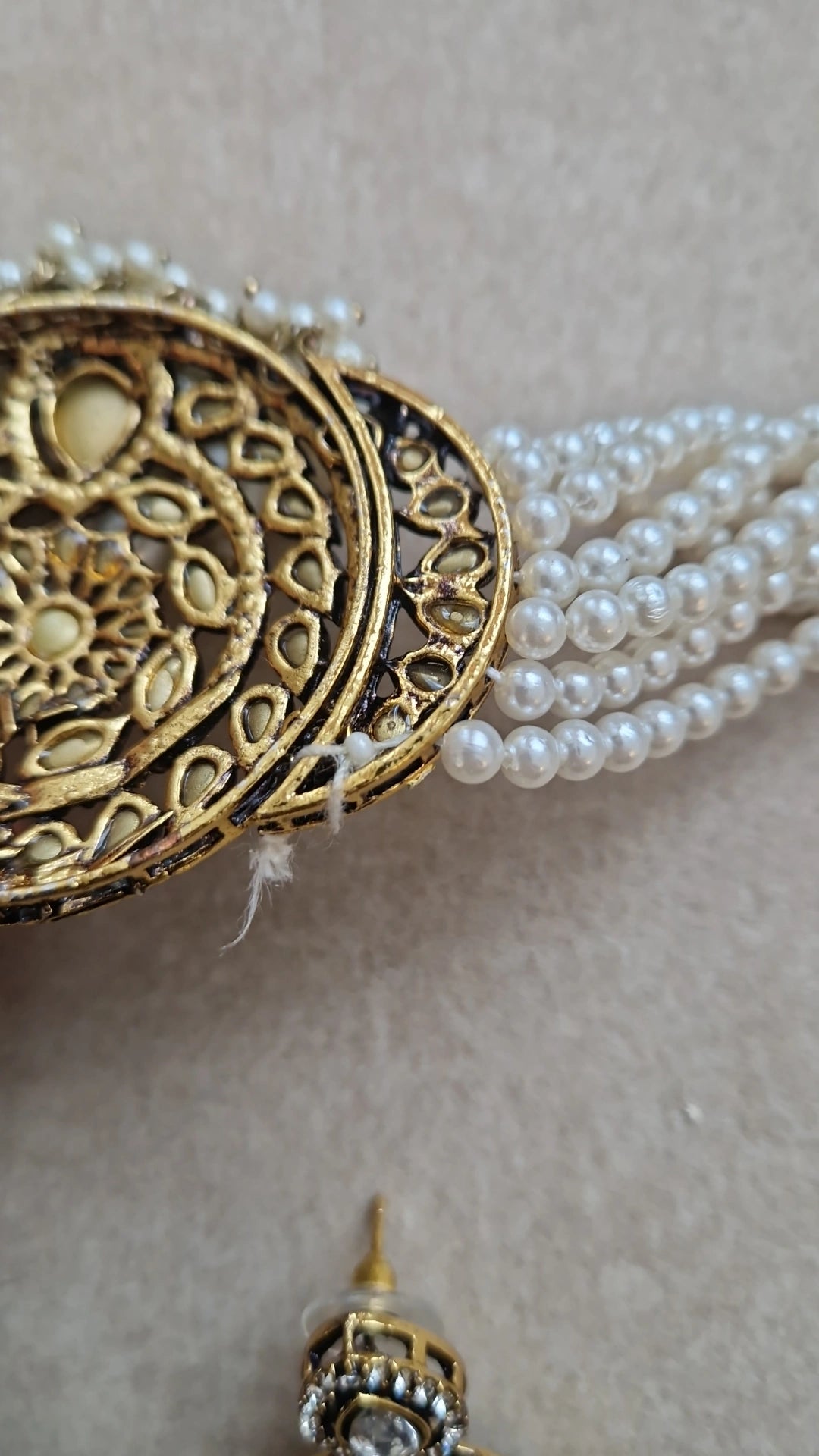 RUMI-*IMPERFECT* Indian Victorian Polish Choker Set-  White