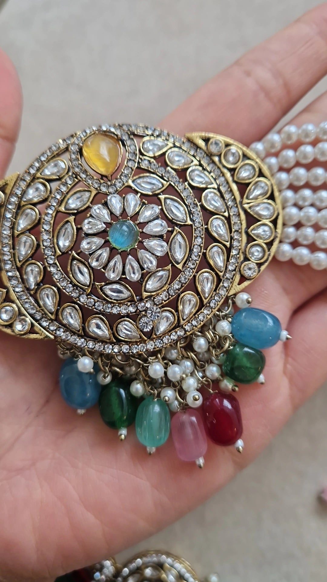 RUMI- *CLEARANCE* Indian Victorian Polish Choker Set- MULTI -