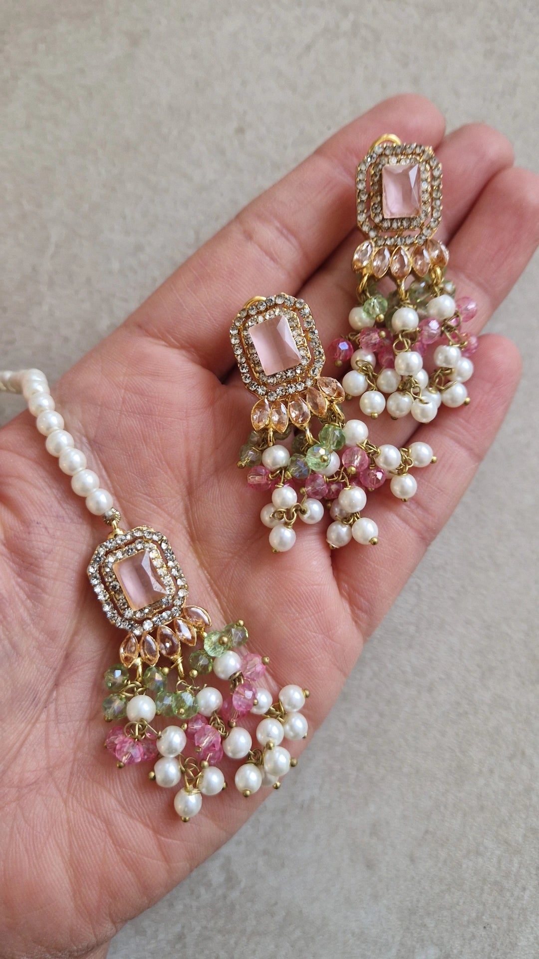 ABEEHA- Earrings and Tikka only- Mini Set
