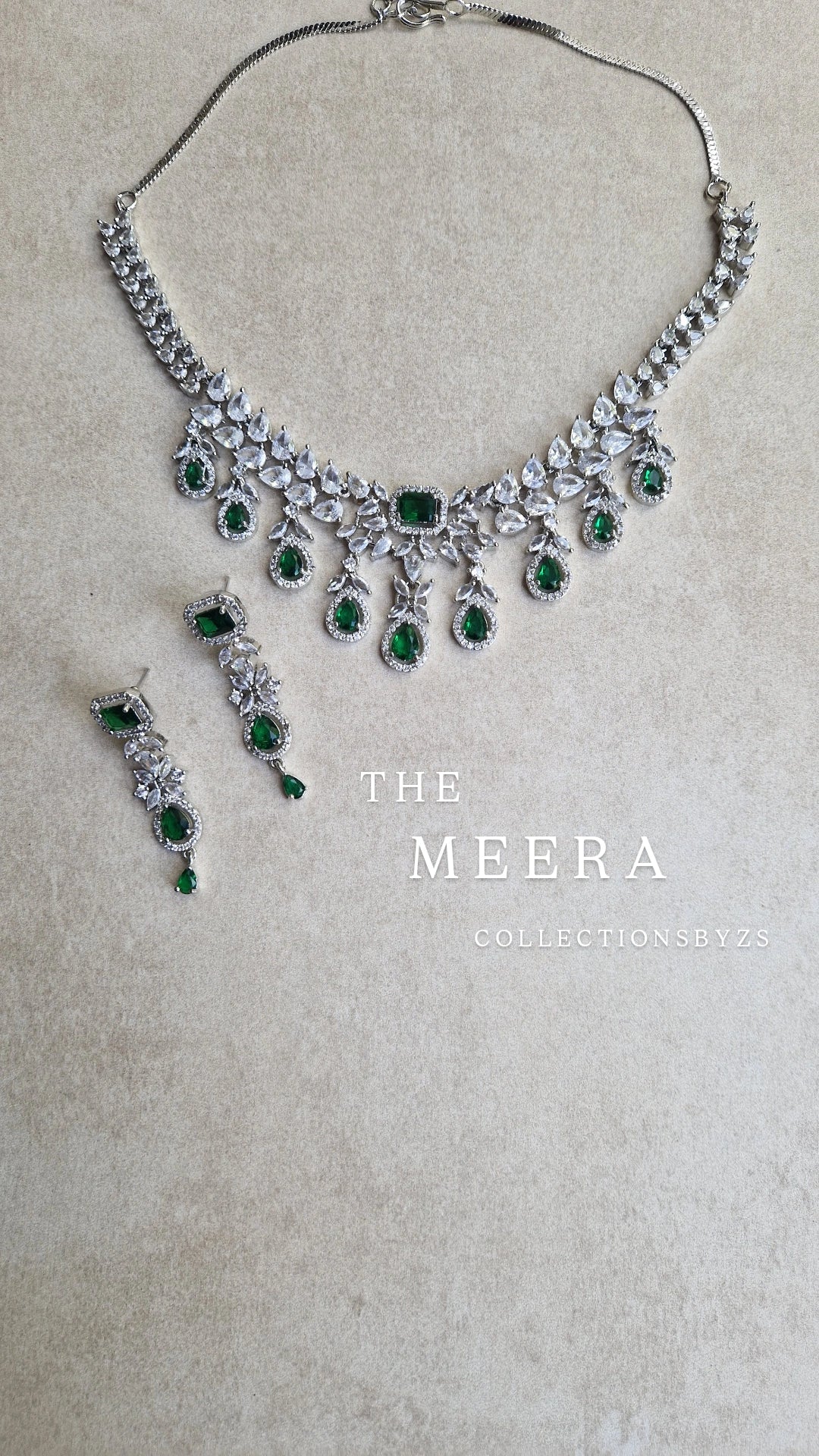 MEERA-  American Diamond  Indian Bridal/Party Set