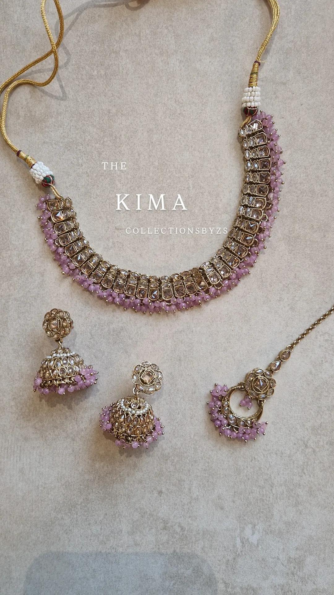 KIMA- Stunning Reverse AD Indian Jewellery Set with Jhumkas