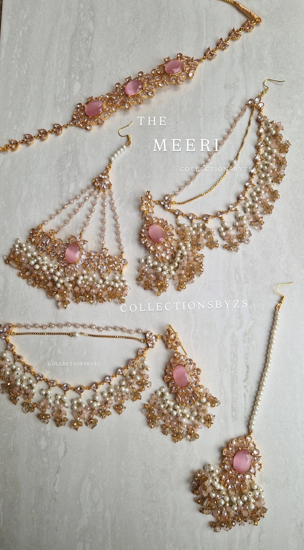 MEERI - Beautiful Pakistani 4 piece Elegant Set - PINK
