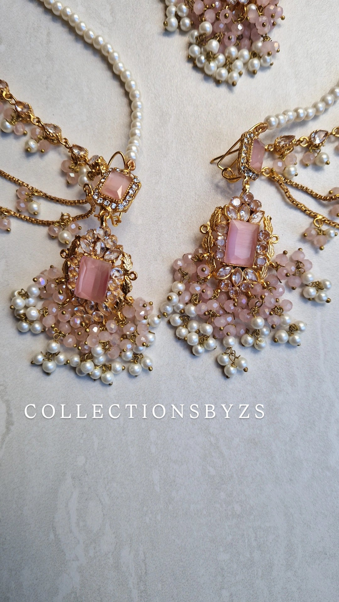 HUMASIYA - Beautiful Small elegant Pakistani Jewellery Set - PINK