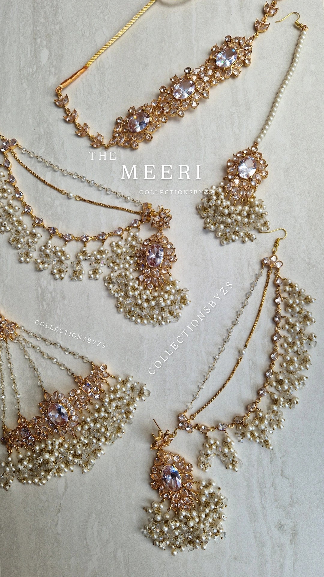 MEERI - Beautiful Pakistani 4 piece Elegant Set - Clear