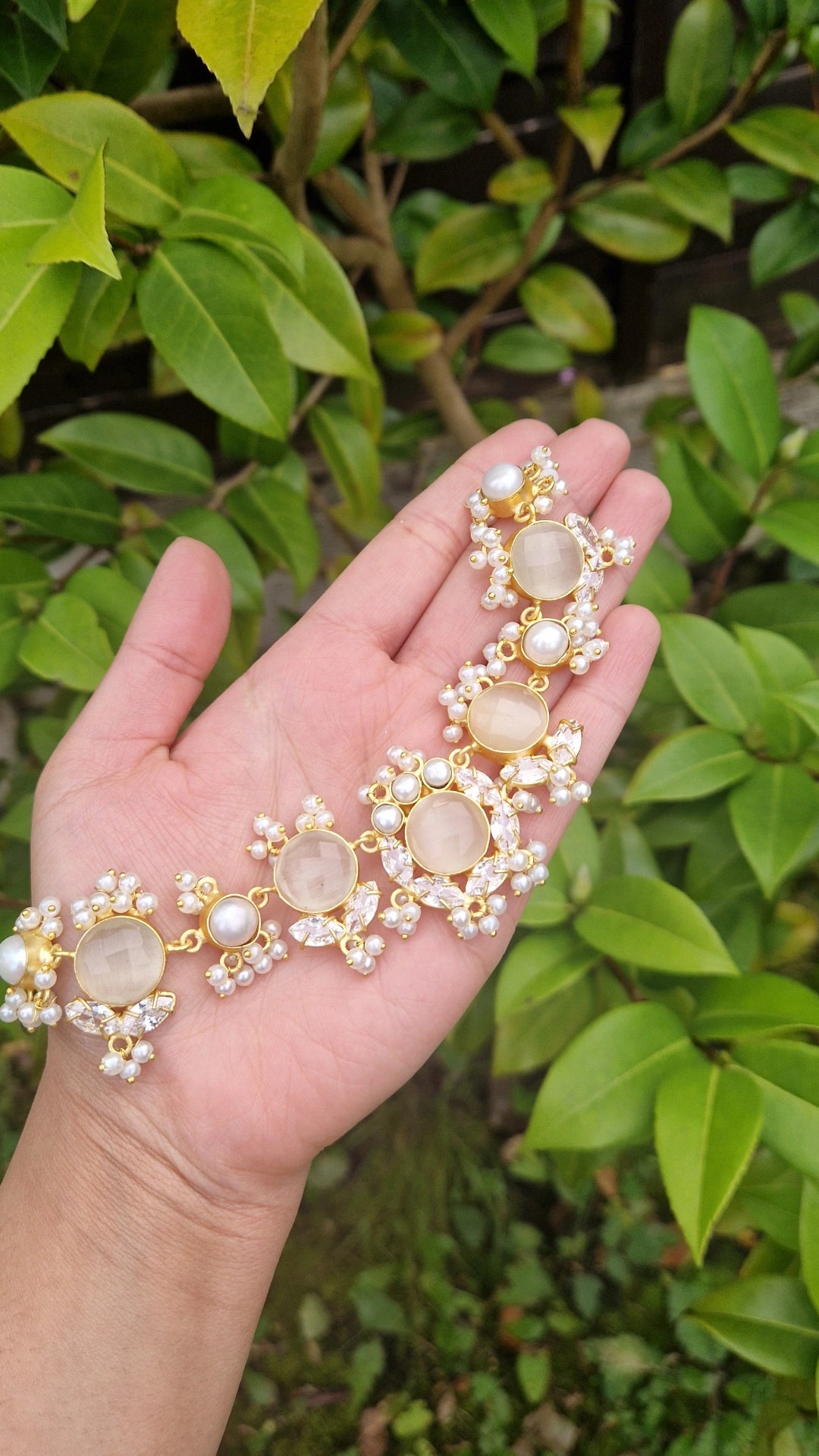 PALWASHA - *Premium* Small Dainty  Fresh water Pearls golden set