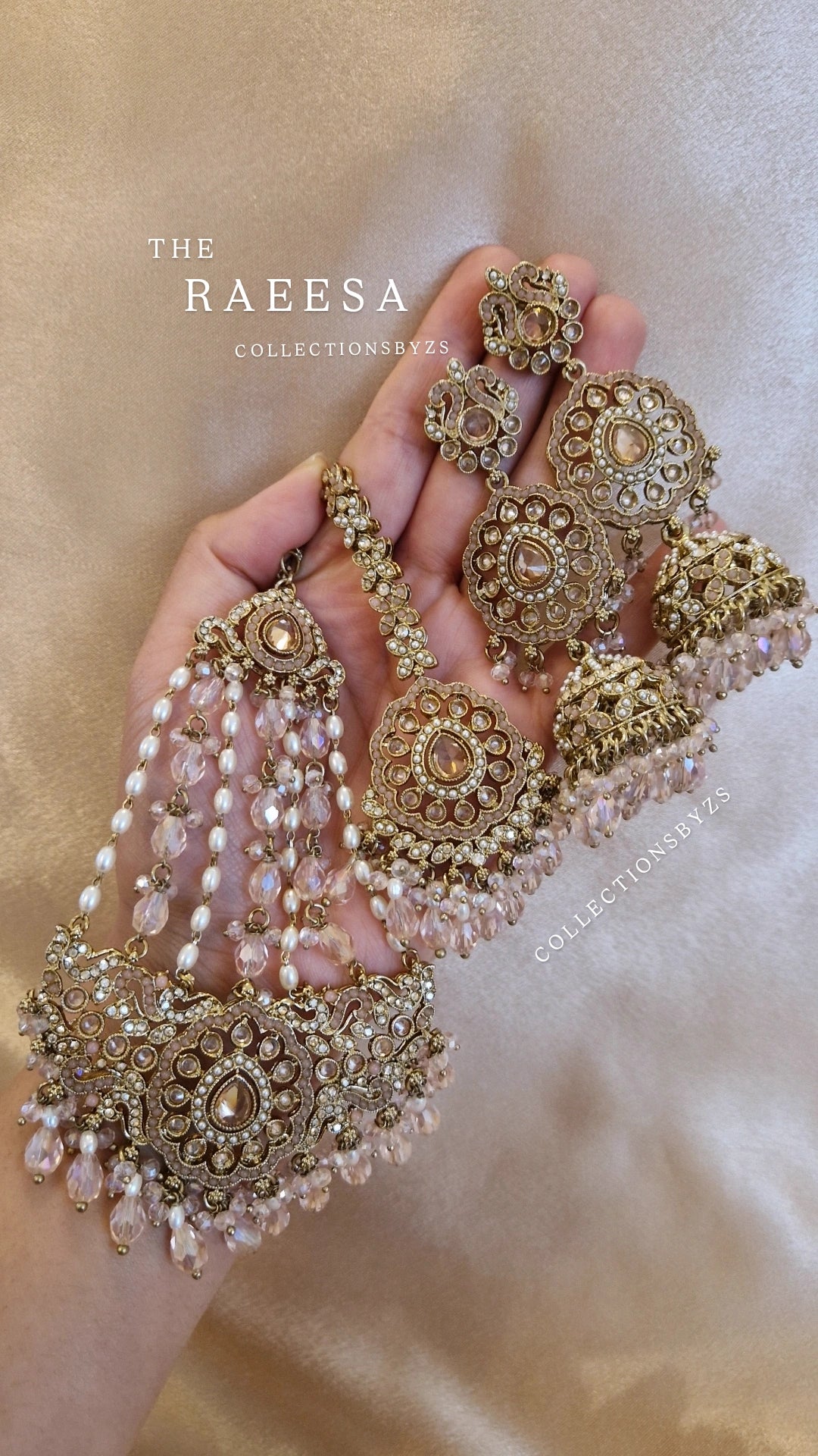 R A E E S A - Earring, Tikka Passa - Baby Pink