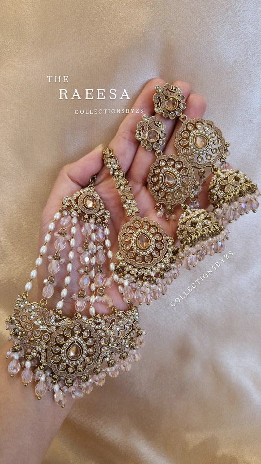 R A E E S A - Earring, Tikka Passa - Baby Pink