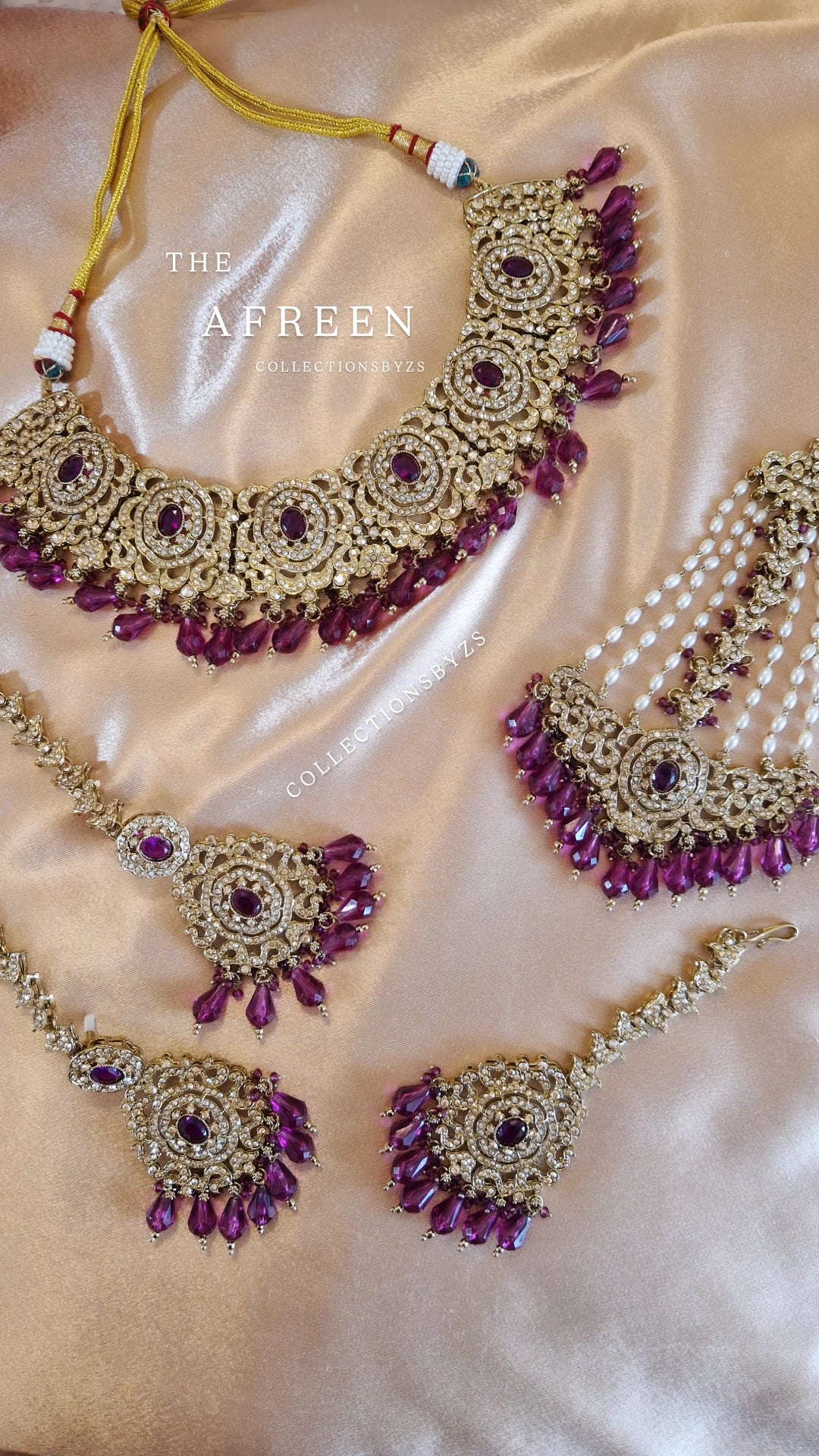 A F R E E N - Plum Jewellery Set
