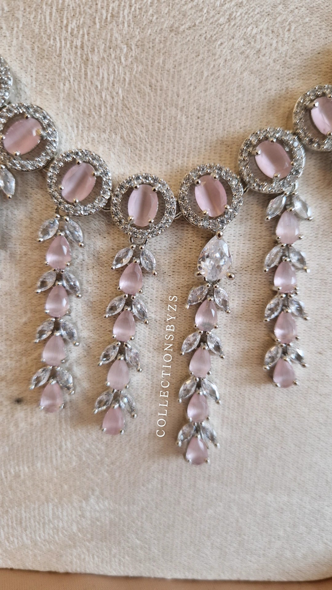 Elegant Pink Nikah/Party/ Bridal American Diamond Glass Set