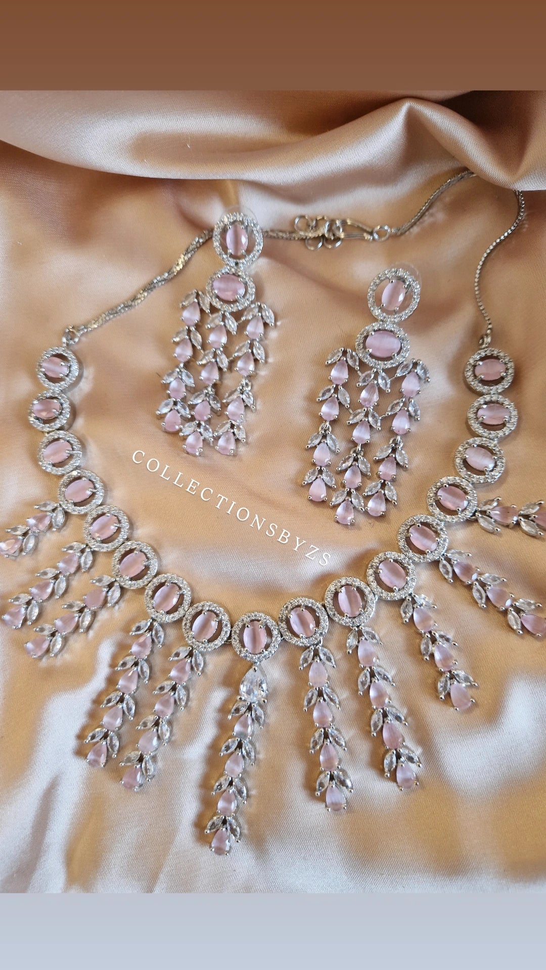 Elegant Pink Nikah/Party/ Bridal American Diamond Glass Set
