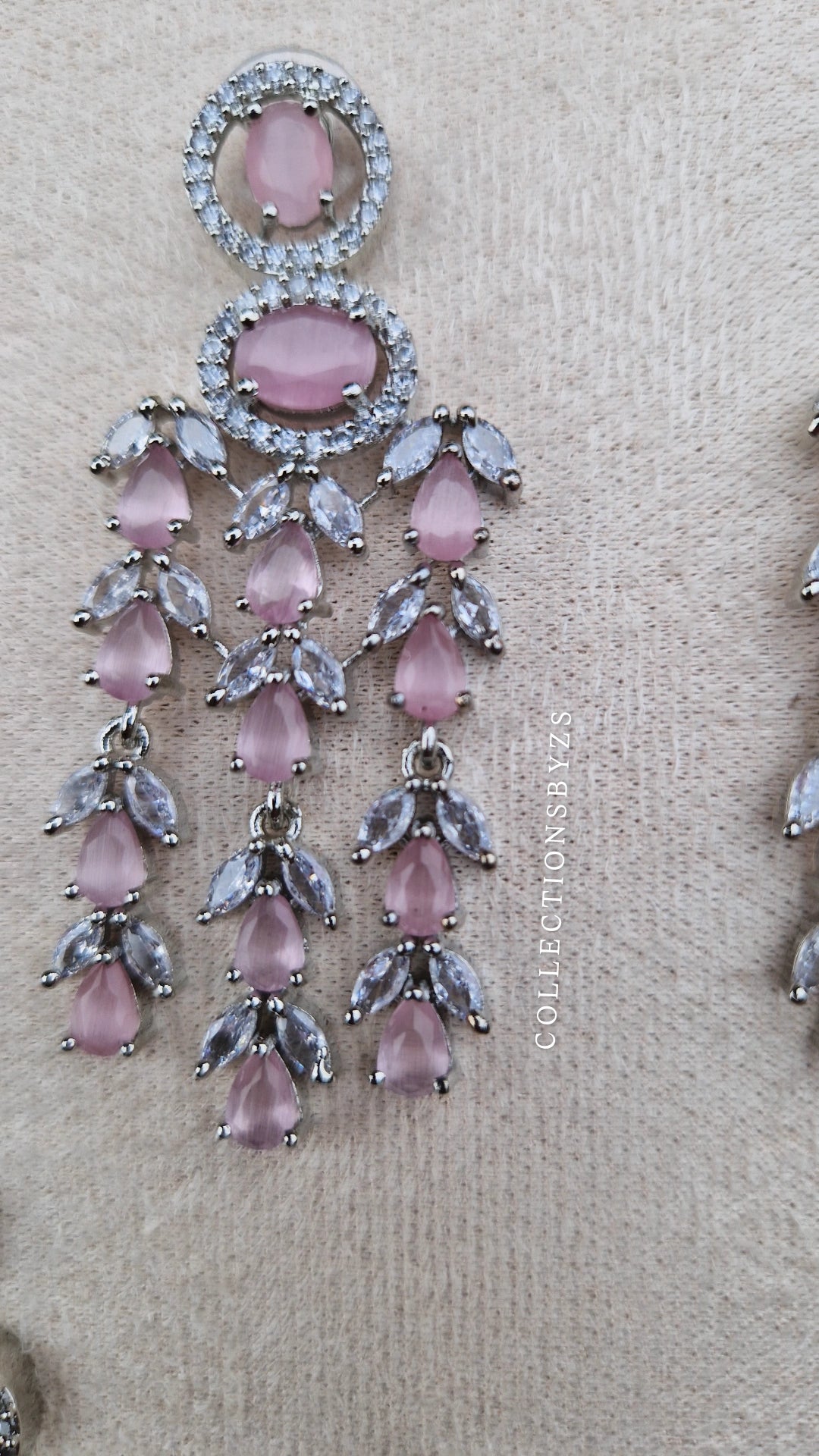 Elegant Pink Nikah/Party/ Bridal American Diamond Glass Set