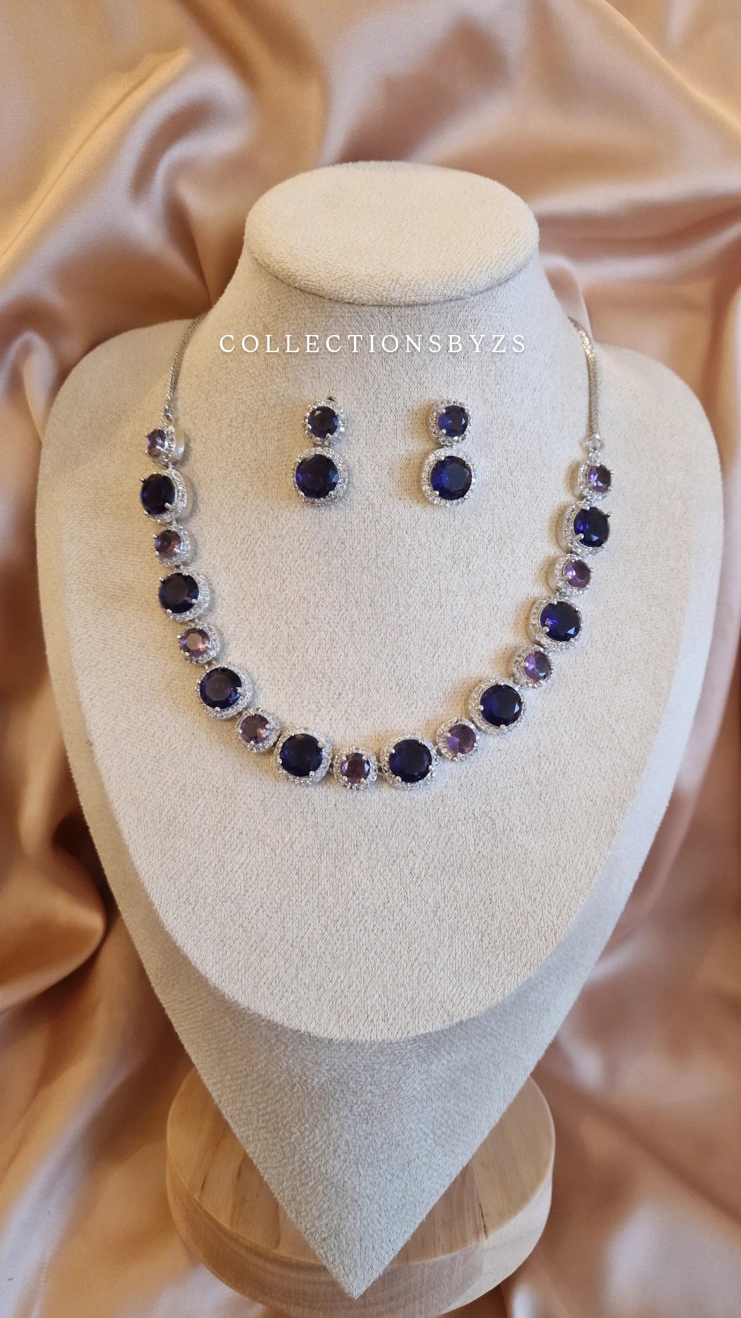 R A N I A -  Purple American Diamond Set