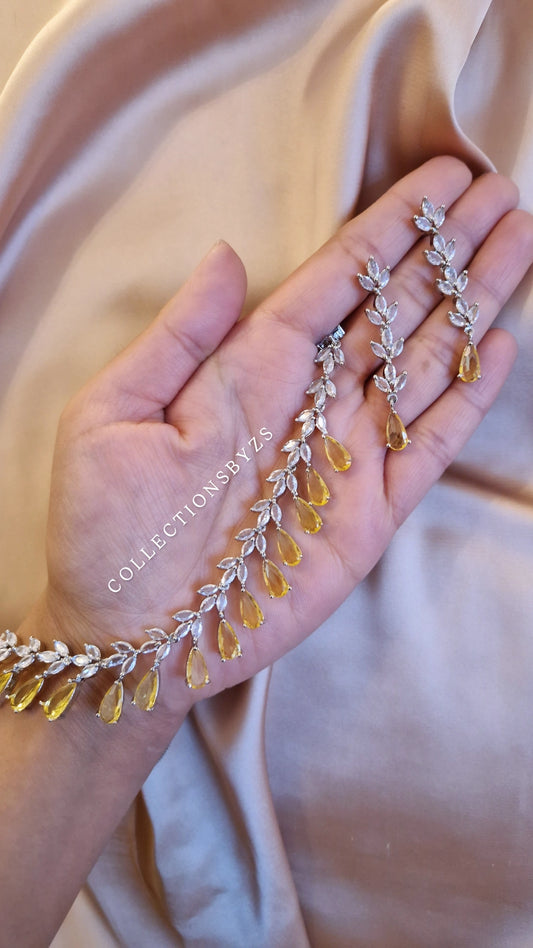 Small Elegant American Diamond Set- Topaz