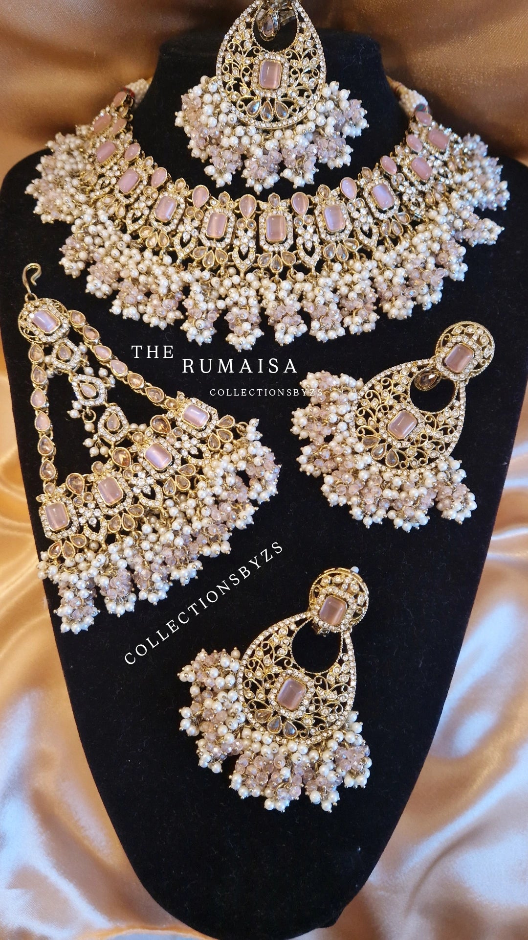 R U M A I S A - Pink Elegant Indian Pakistani Party/ Semi Bridal Set