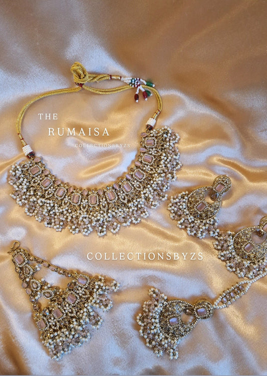 R U M A I S A - Pink Elegant Indian Pakistani Party/ Semi Bridal Set