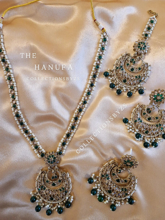 H A N U F A  -  Elegant Indian Mala Set - Green