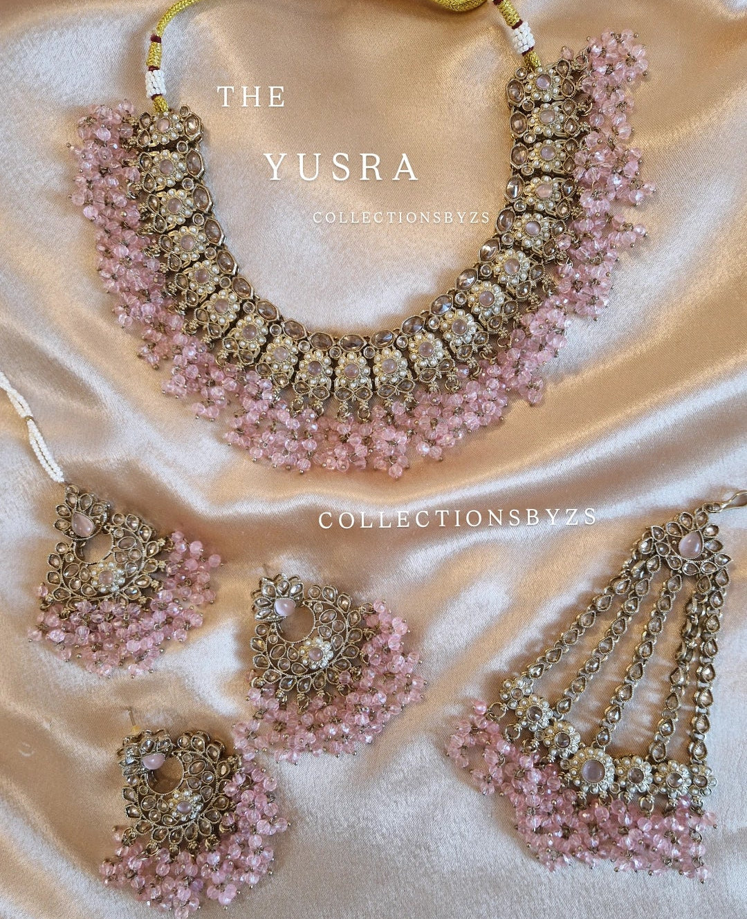 Y U S R A- Indian Jewellery Set - PINK