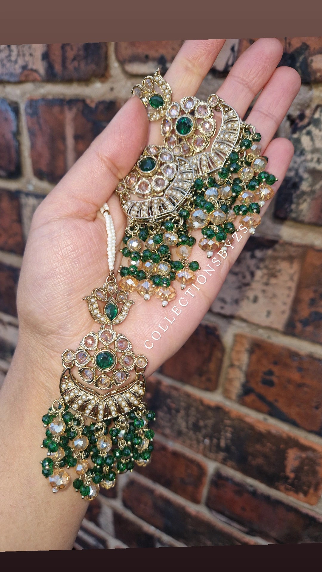 HALIMA- Beautiful Indian 4 piece Necklace Set - GREEN