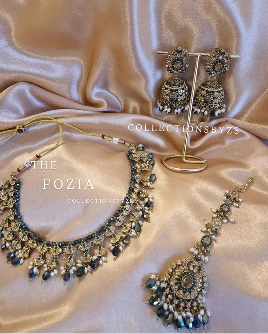 F O Z I A - Jumka Necklace Set -  GREEN