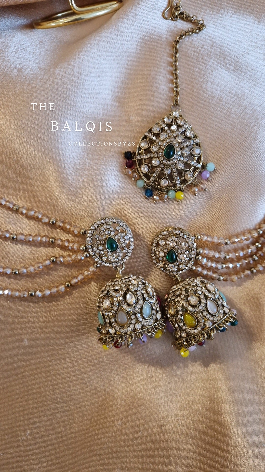 B A L Q I S  - Earring and Tikka Set - Value - MULTICOLOURED