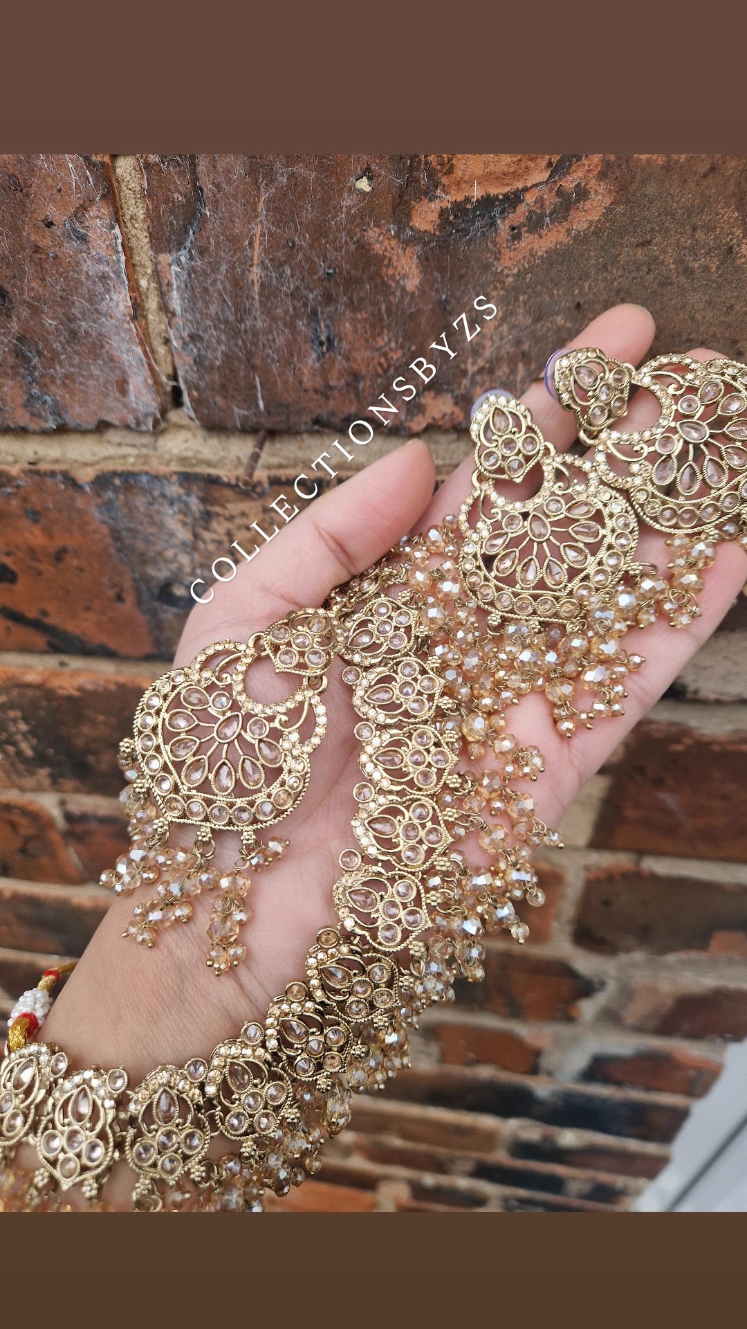 SADAF - Full Gold elegant Indian AD Jewellery Set