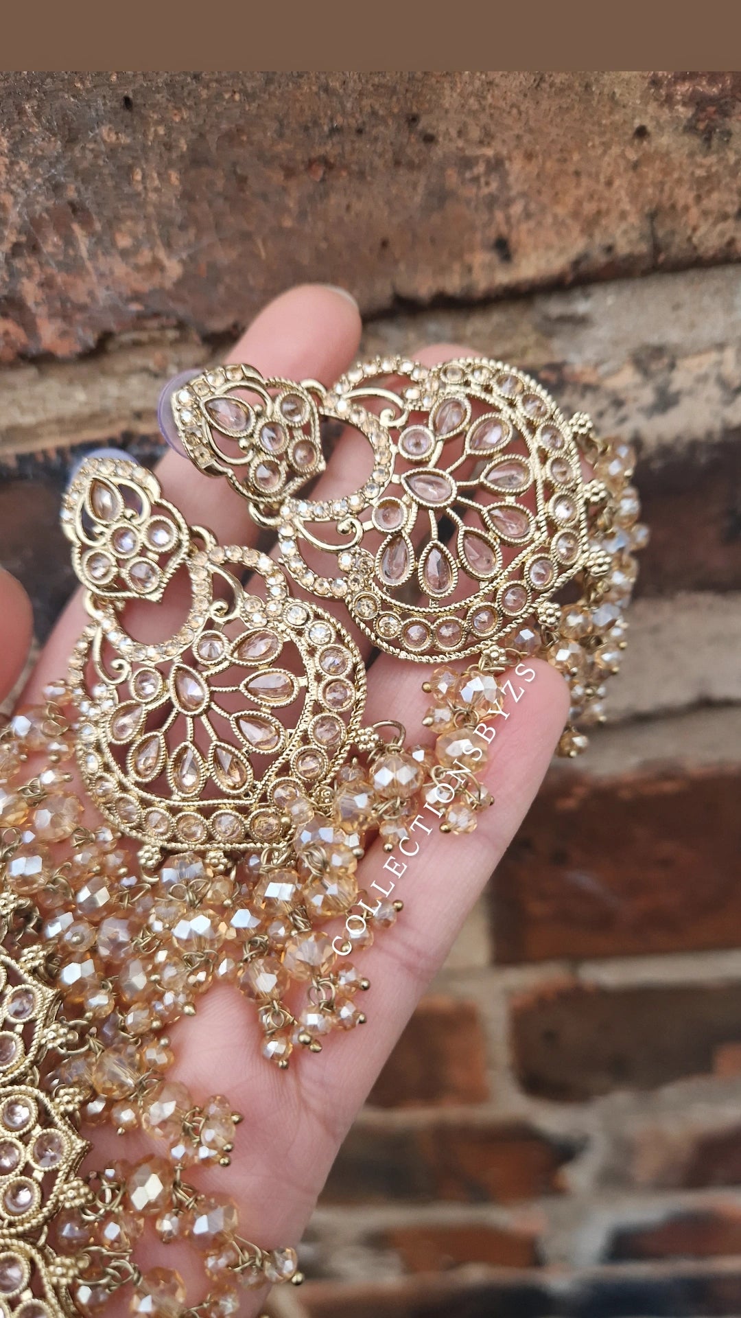 SADAF - Full Gold elegant Indian AD Jewellery Set